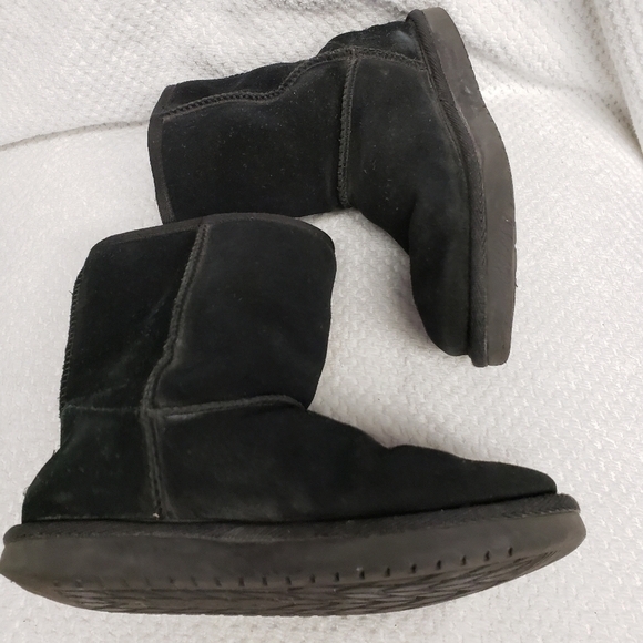 Koolaburra by Ugg Child Size 1 Victoria Short Boots Black Bows 1019372 Pre-owned - Picture 8 of 15